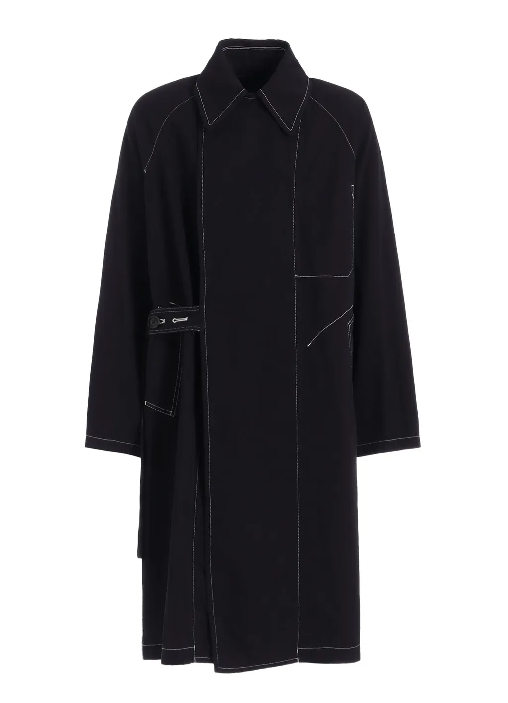 Cotton Twill Garment Dyed Tie-Locken Coat
