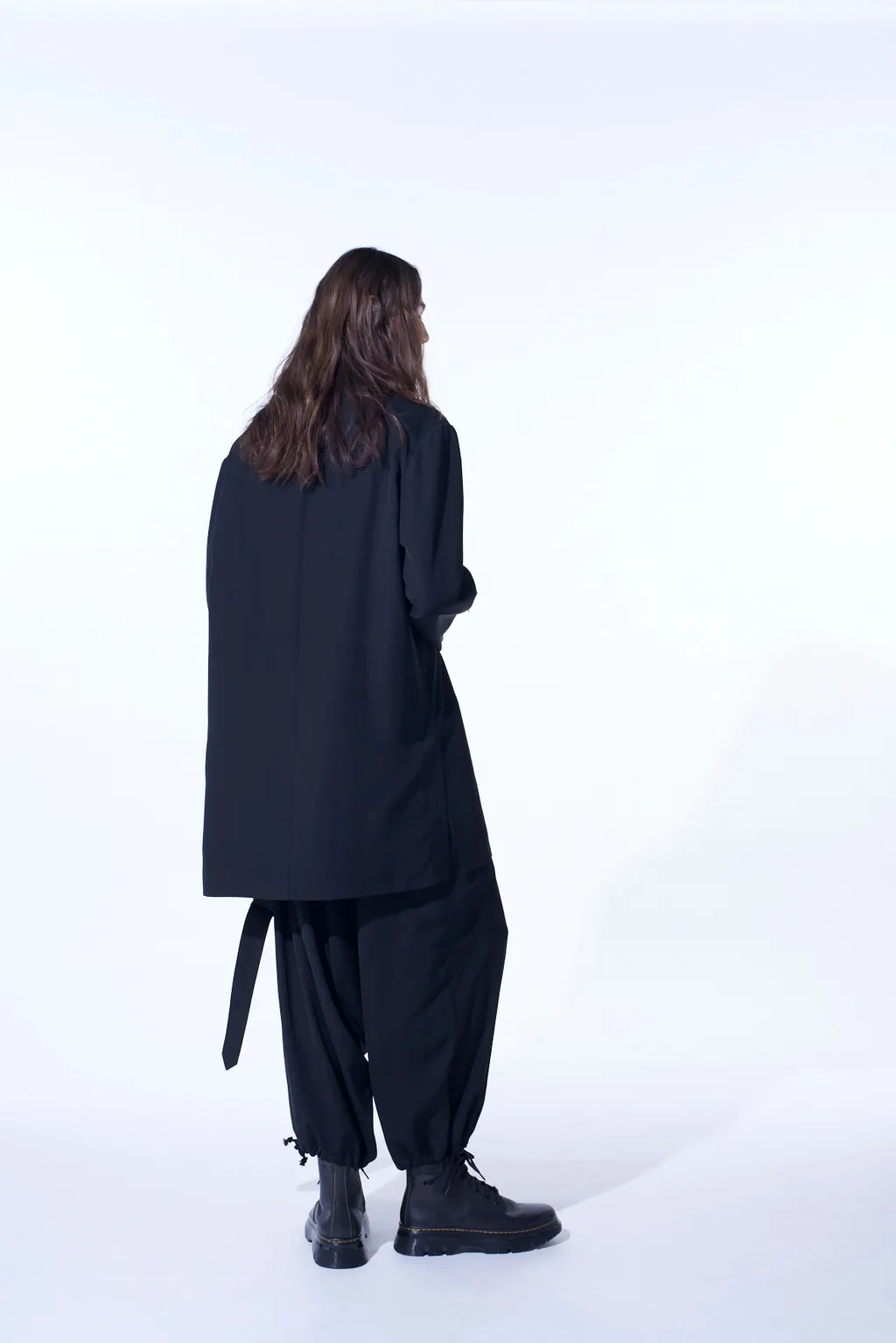 Pe/Gabardine Zipper-Taped Long Jacket