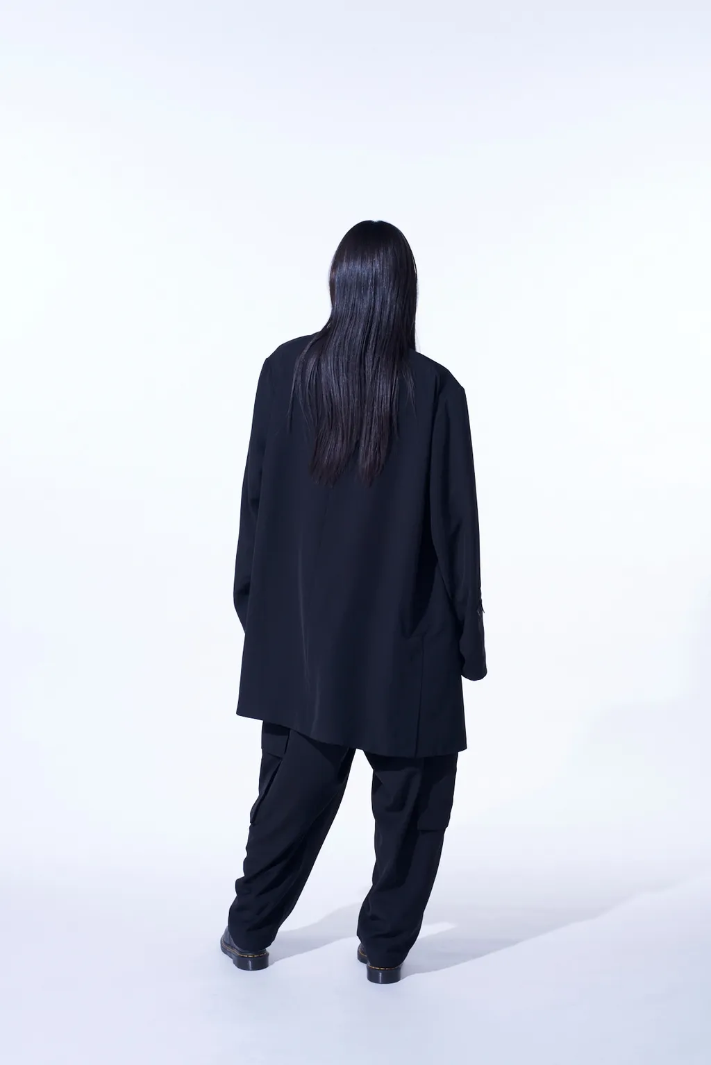 Pe/Gabardine Zipper-Taped Long Jacket