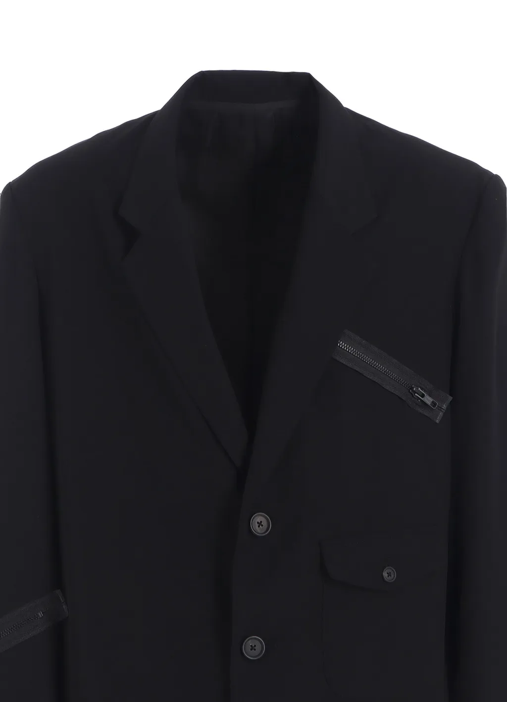 Pe/Gabardine Zipper-Taped Long Jacket