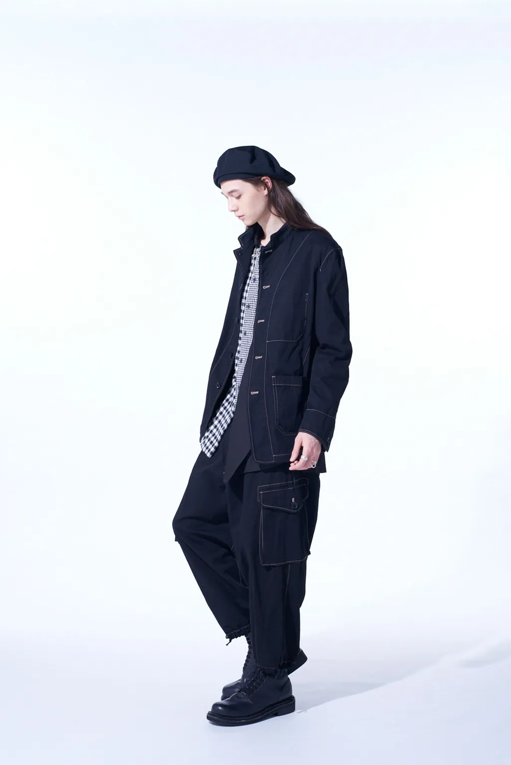 Cotton Twill Garment Dyed Stand Collar Jacket