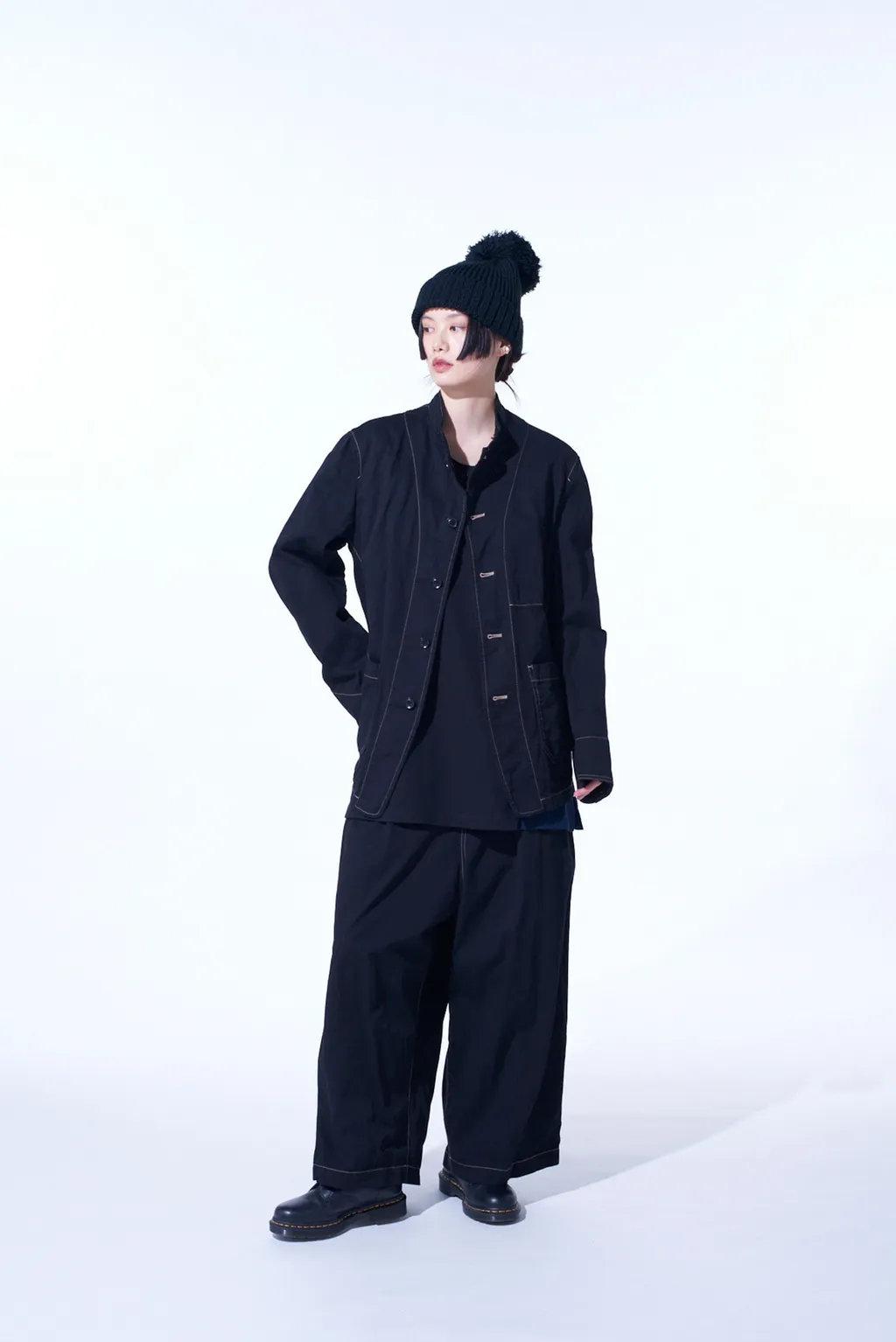 Cotton Twill Garment Dyed Stand Collar Jacket