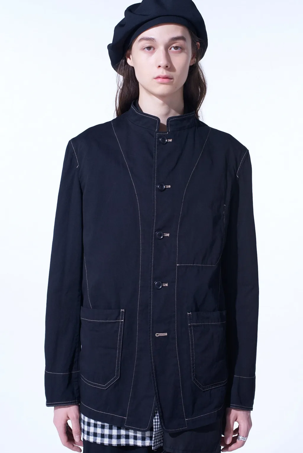 Cotton Twill Garment Dyed Stand Collar Jacket