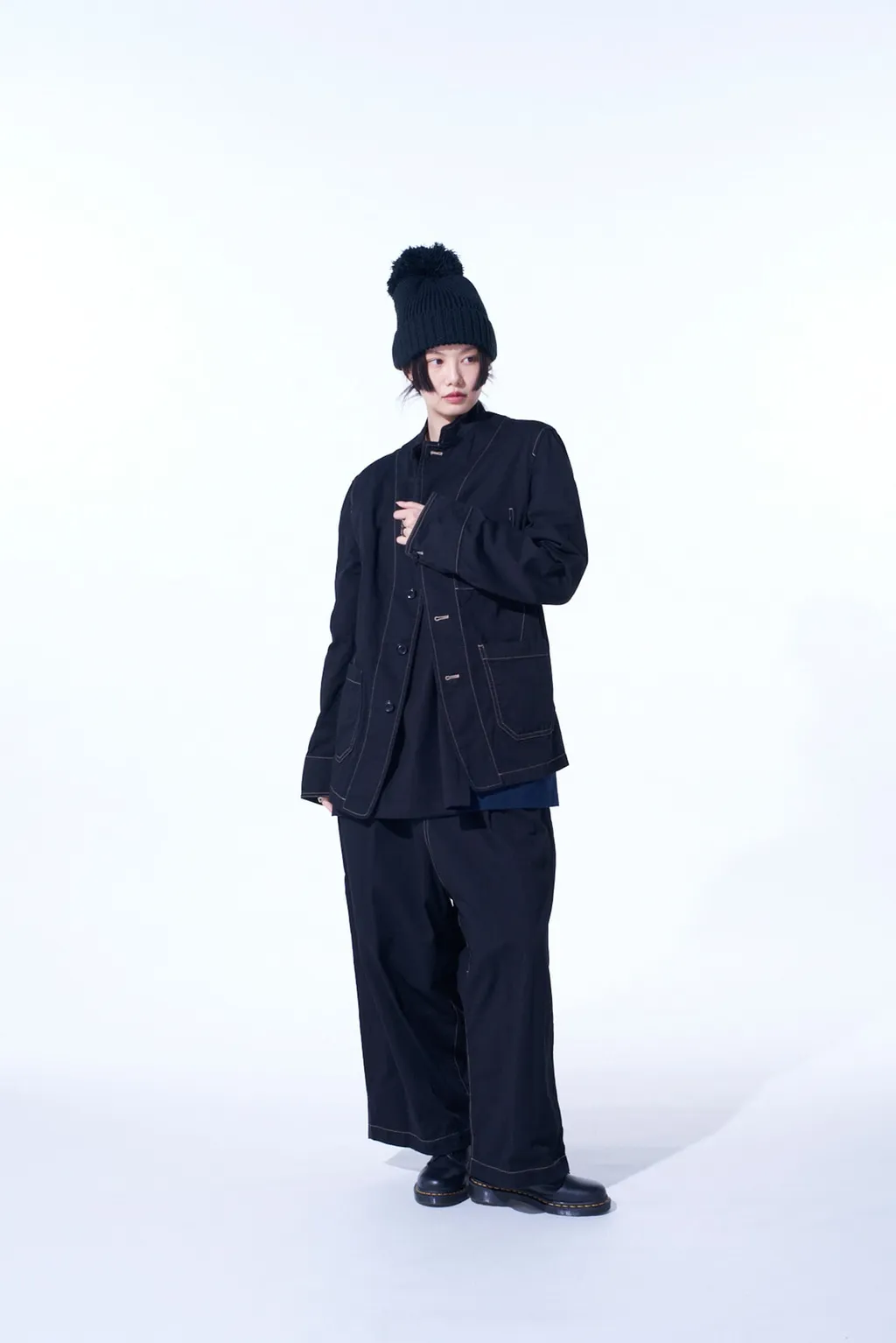 Cotton Twill Garment Dyed Stand Collar Jacket