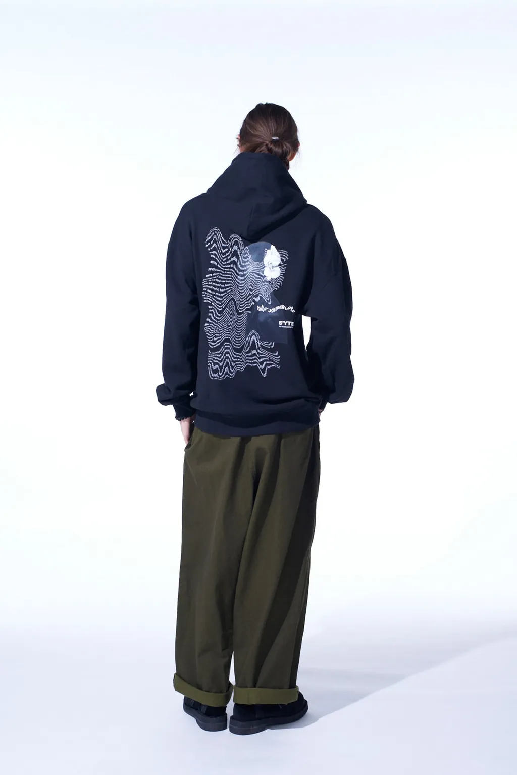 Graphic Hoodie White Flower