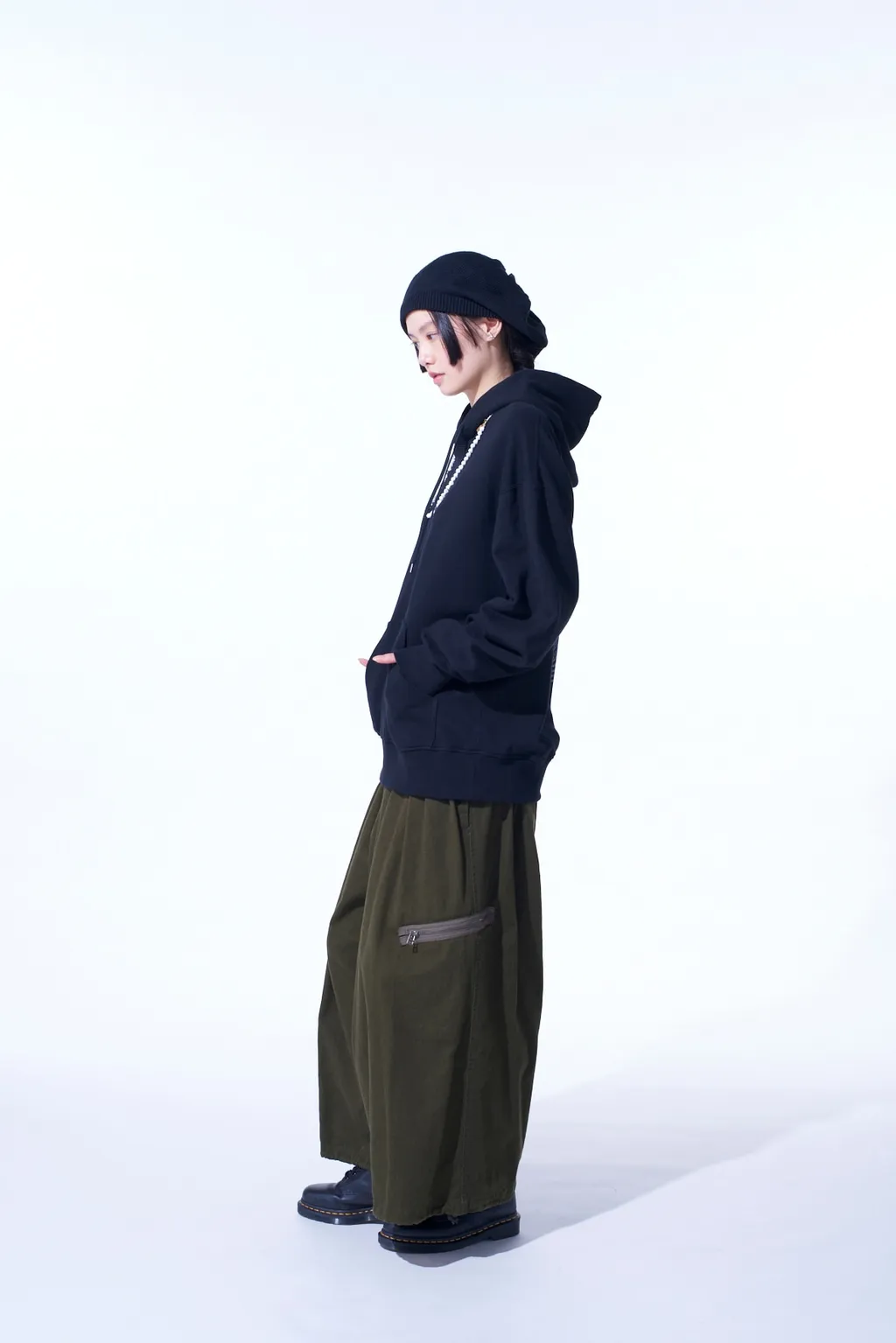 Graphic Hoodie White Flower