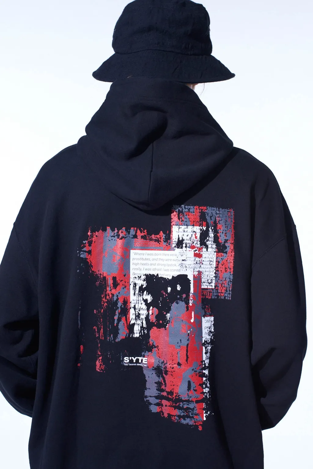 Yy Message Collage Red Graphic Hoodie