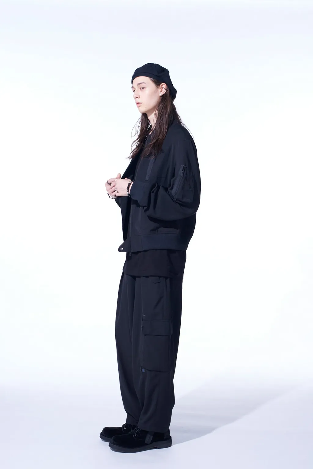 Pe/Gabardine Zipper-Taped Bomber Jacket
