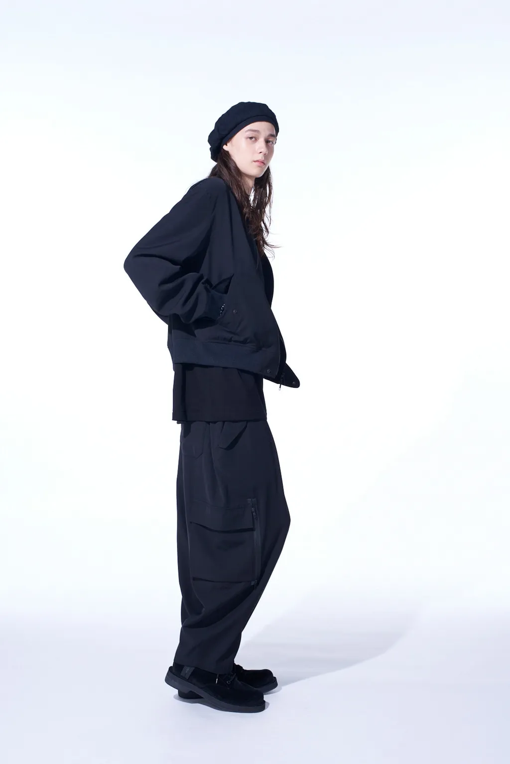 Pe/Gabardine Zipper-Taped Bomber Jacket