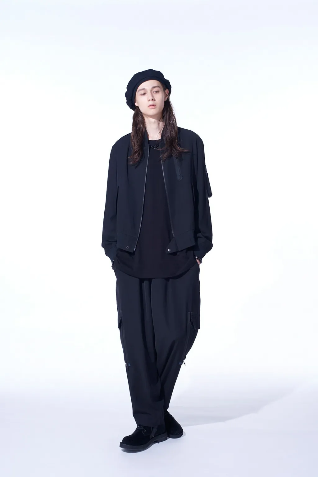 Pe/Gabardine Zipper-Taped Bomber Jacket