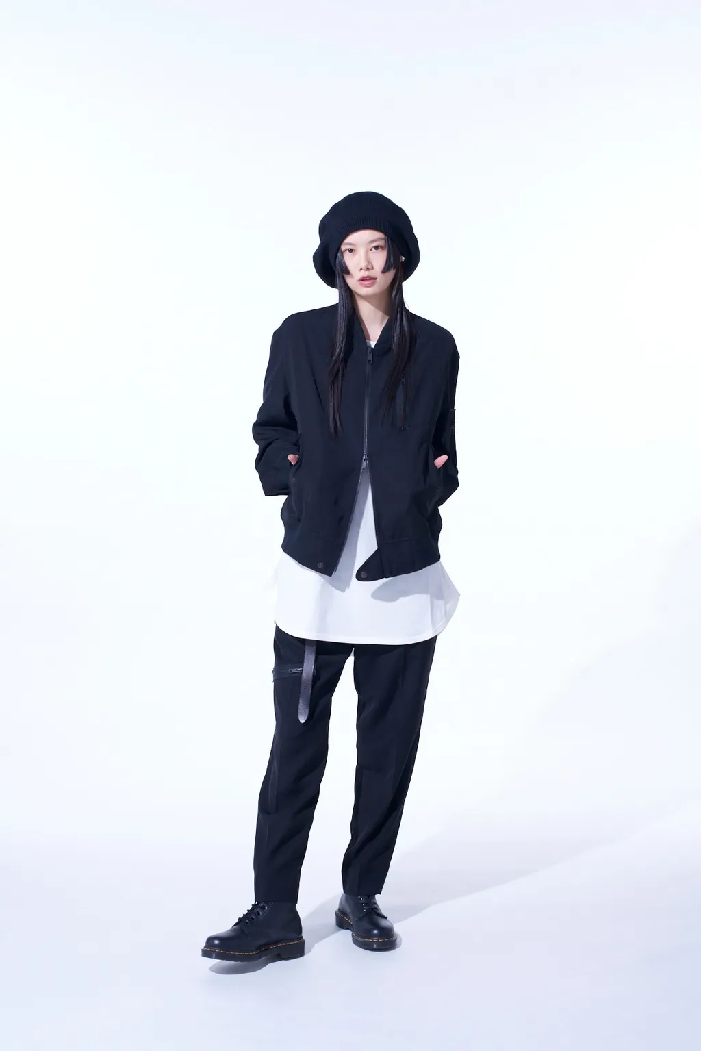 Pe/Gabardine Zipper-Taped Bomber Jacket