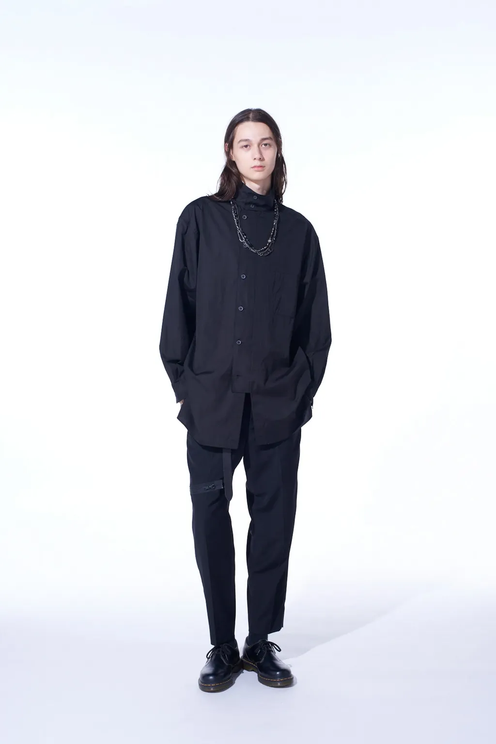 Pe/Gabardine Zipper-Taped Slim Pants