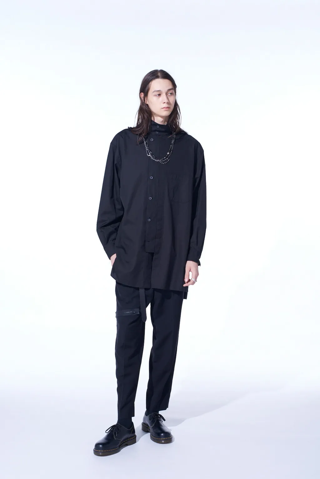 Pe/Gabardine Zipper-Taped Slim Pants