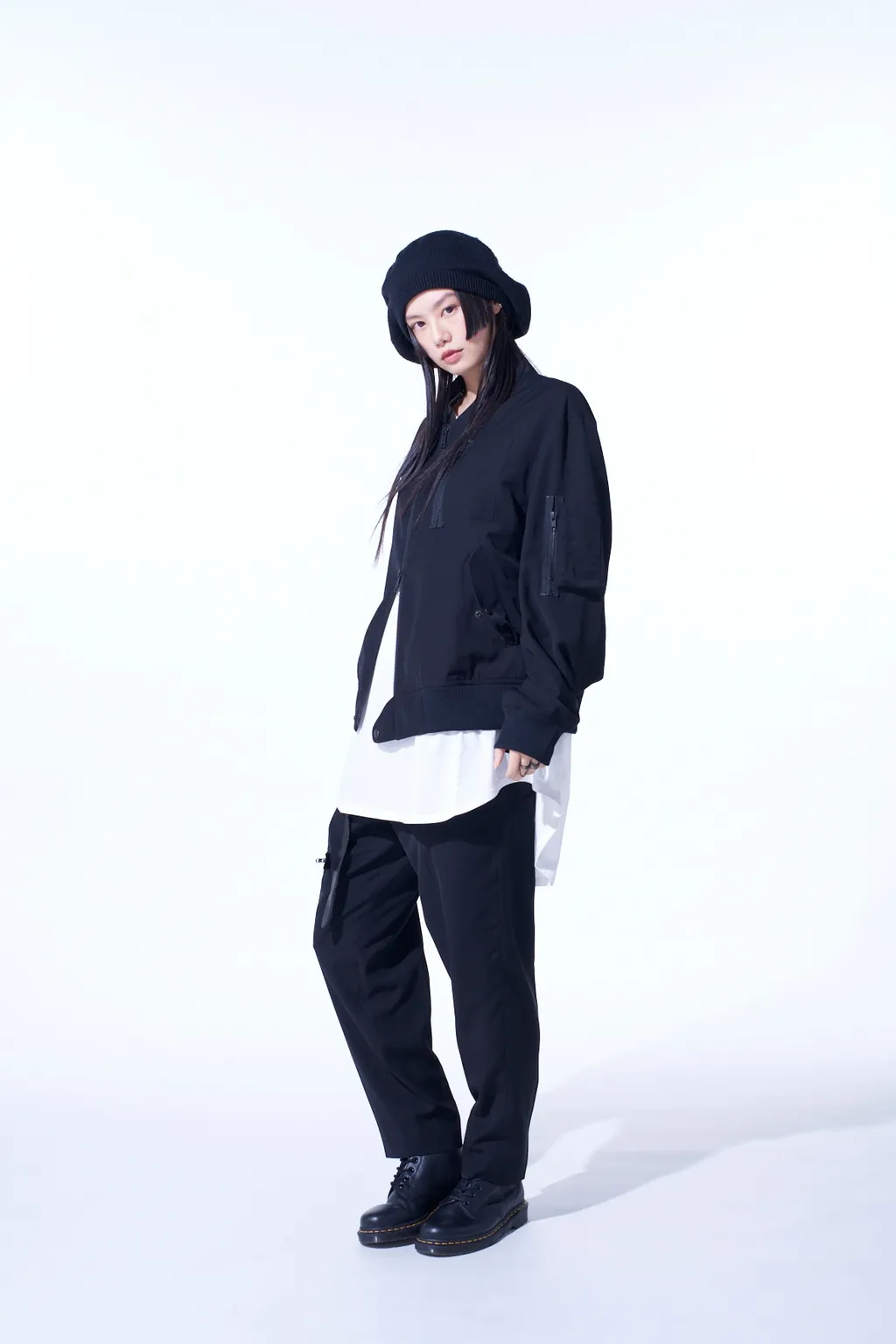 Pe/Gabardine Zipper-Taped Slim Pants