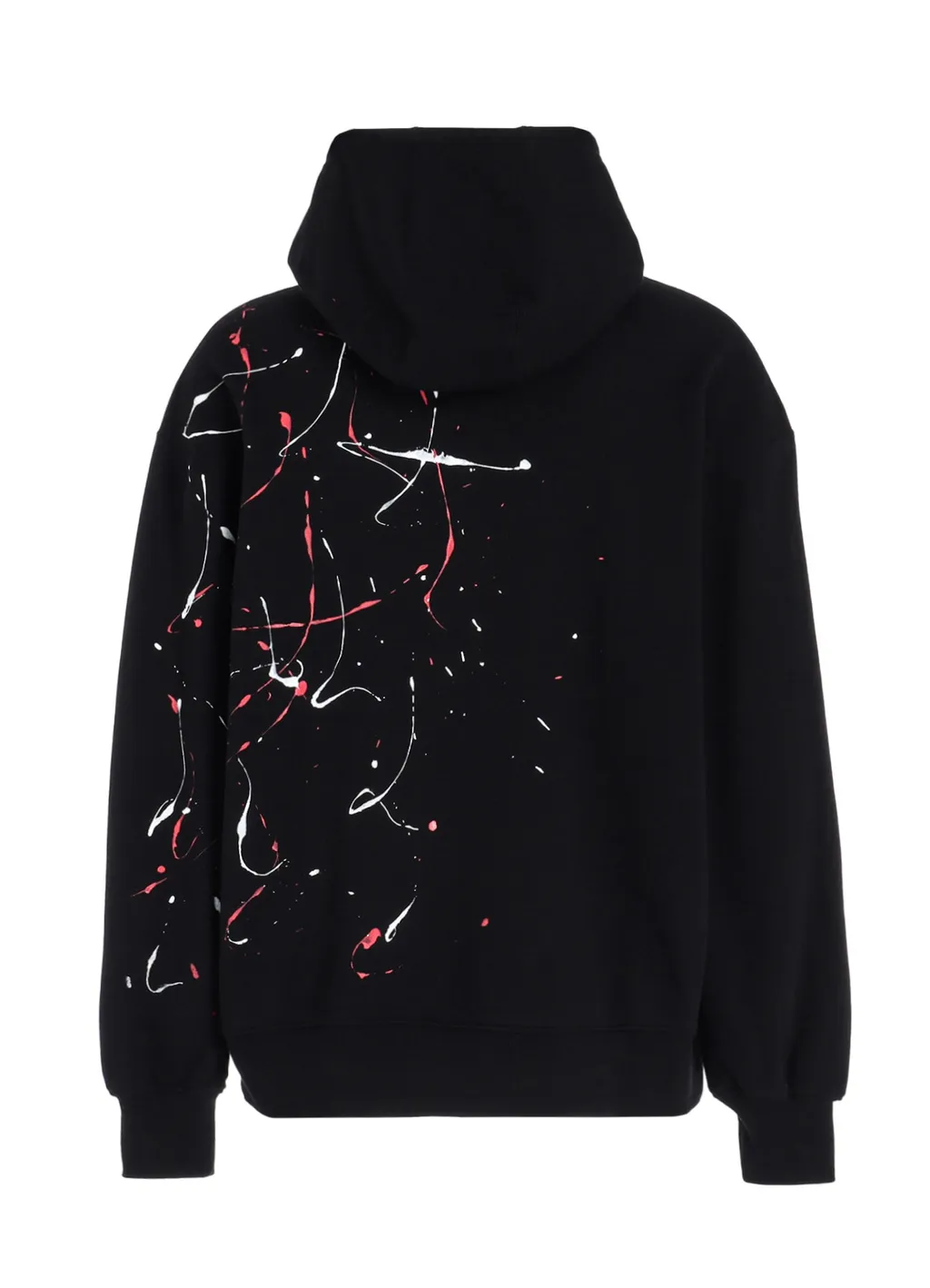 French Terry Splash Painted Zip-Up Hoodie Red