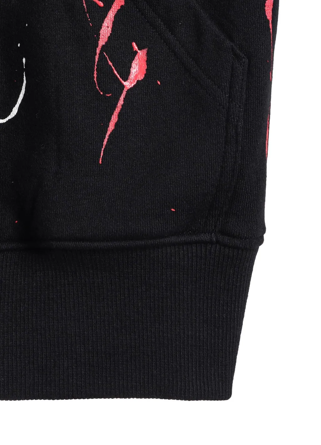 French Terry Splash Painted Zip-Up Hoodie Red