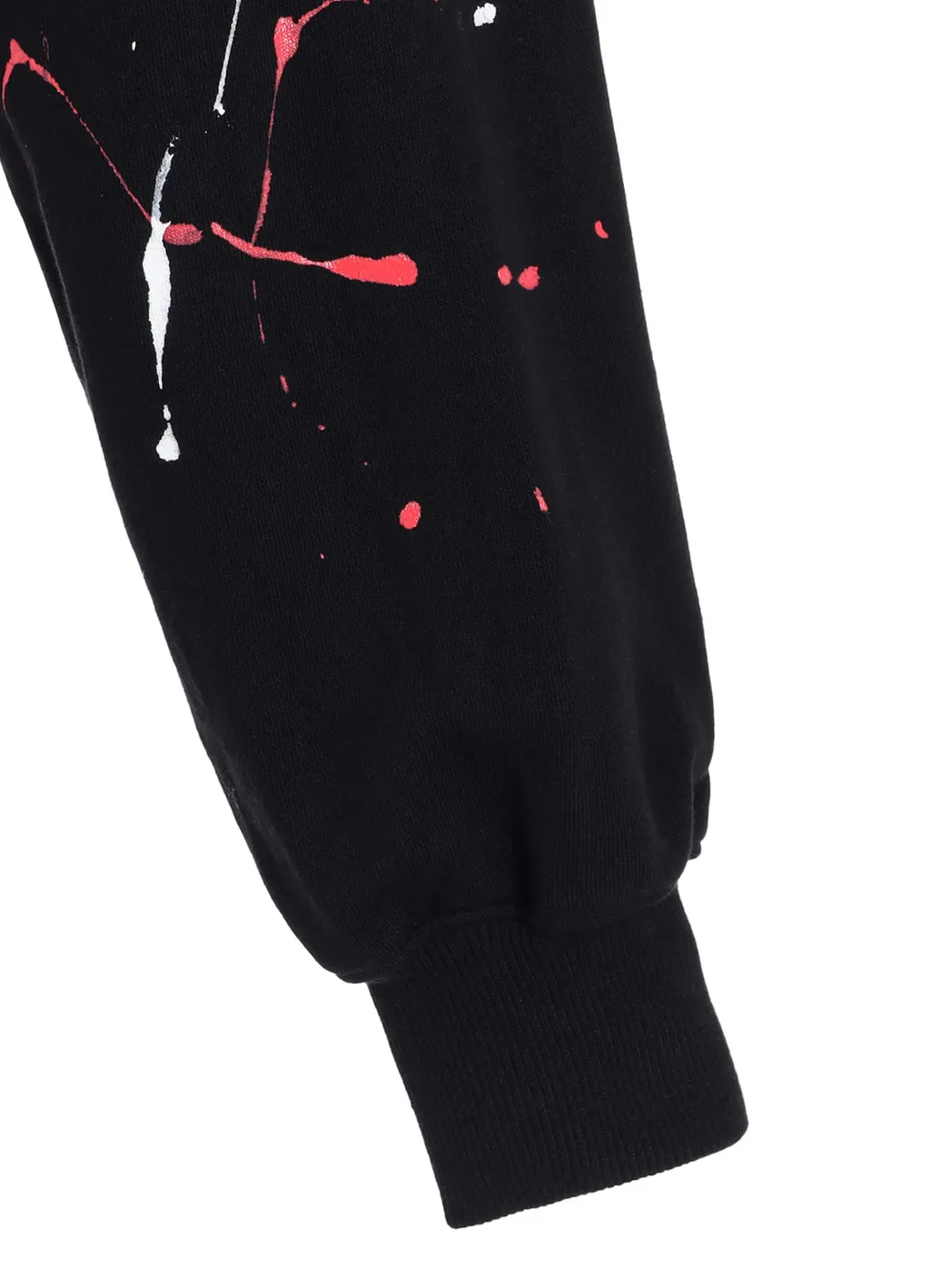 French Terry Splash Painted Zip-Up Hoodie Red
