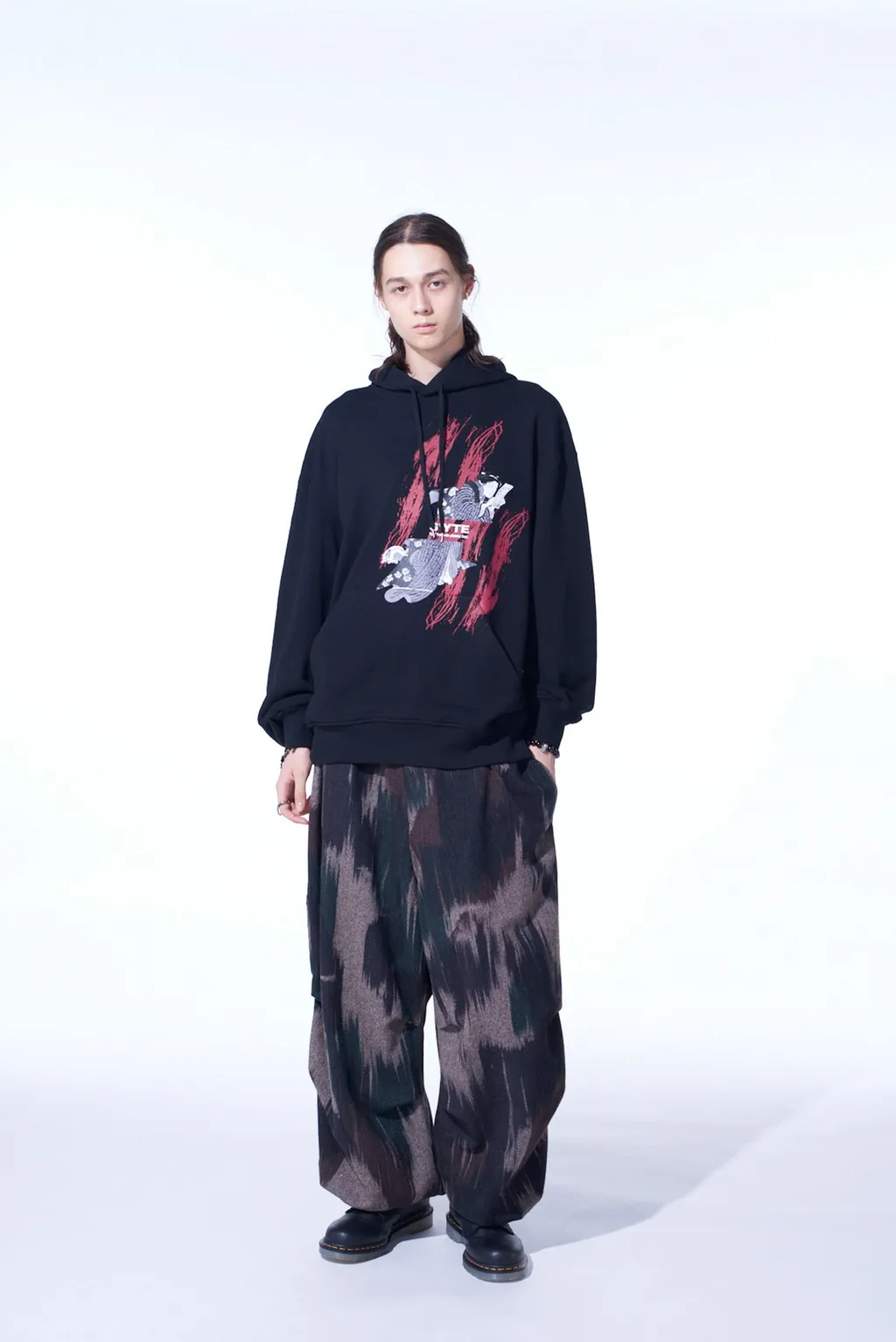 Ukiyo-E Graphic Hoodie Cat And Woman