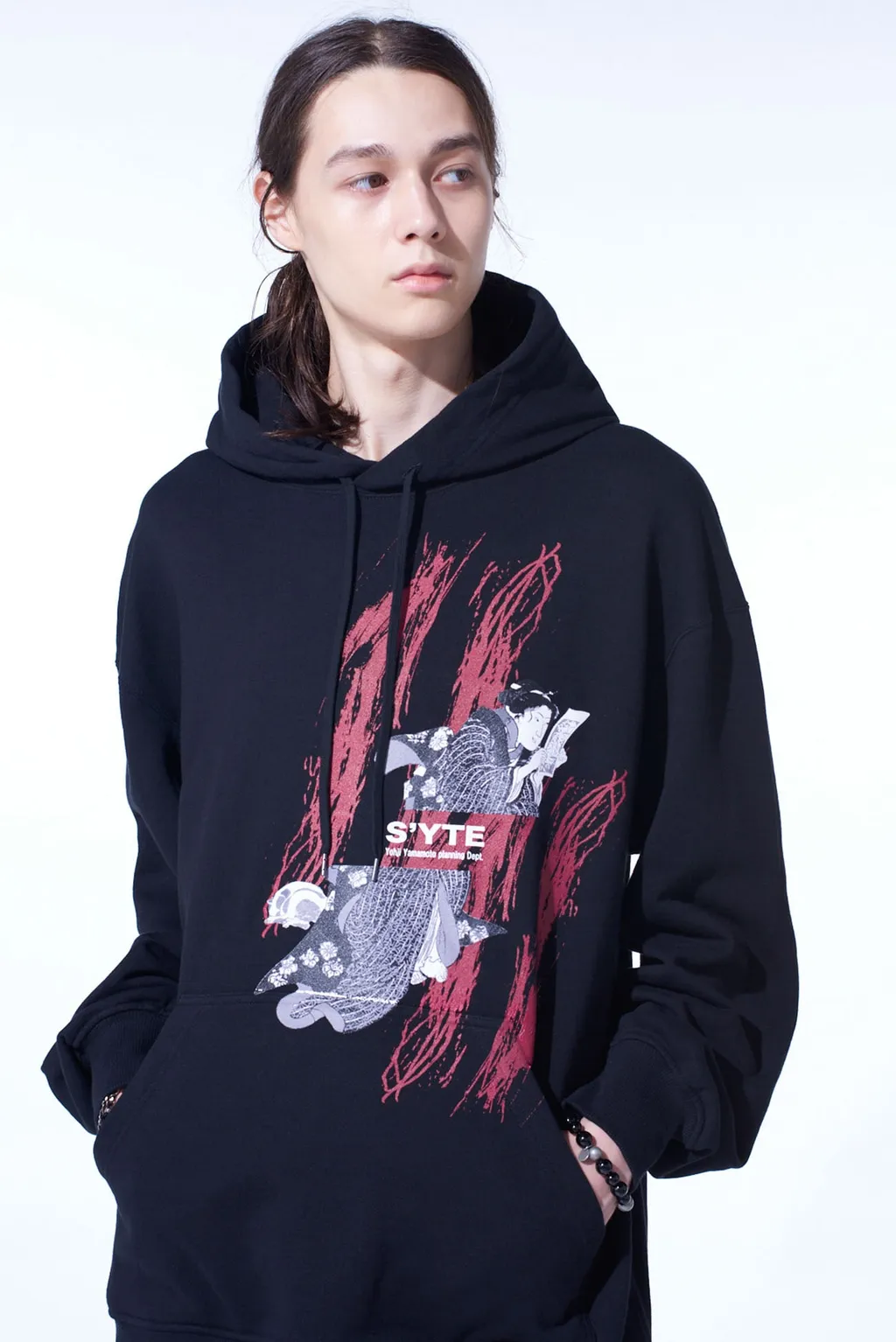 Ukiyo-E Graphic Hoodie Cat And Woman