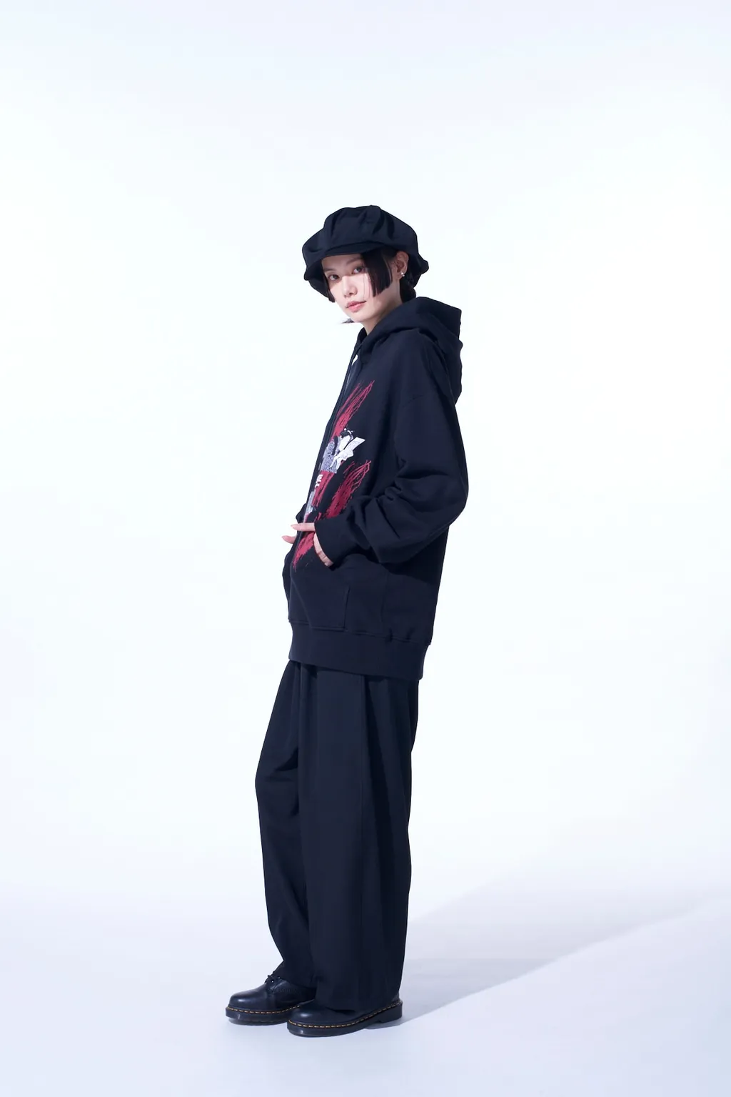 Ukiyo-E Graphic Hoodie Cat And Woman