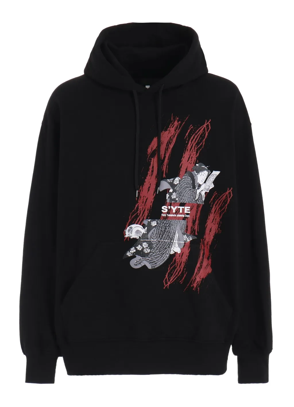 Ukiyo-E Graphic Hoodie Cat And Woman