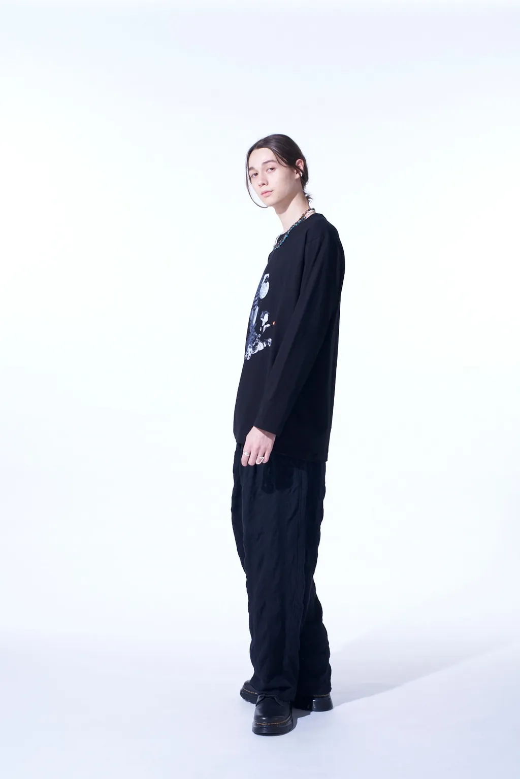 Ukiyo-E Graphic Long-Sleeved T-Shirt Flowers And Lanterns