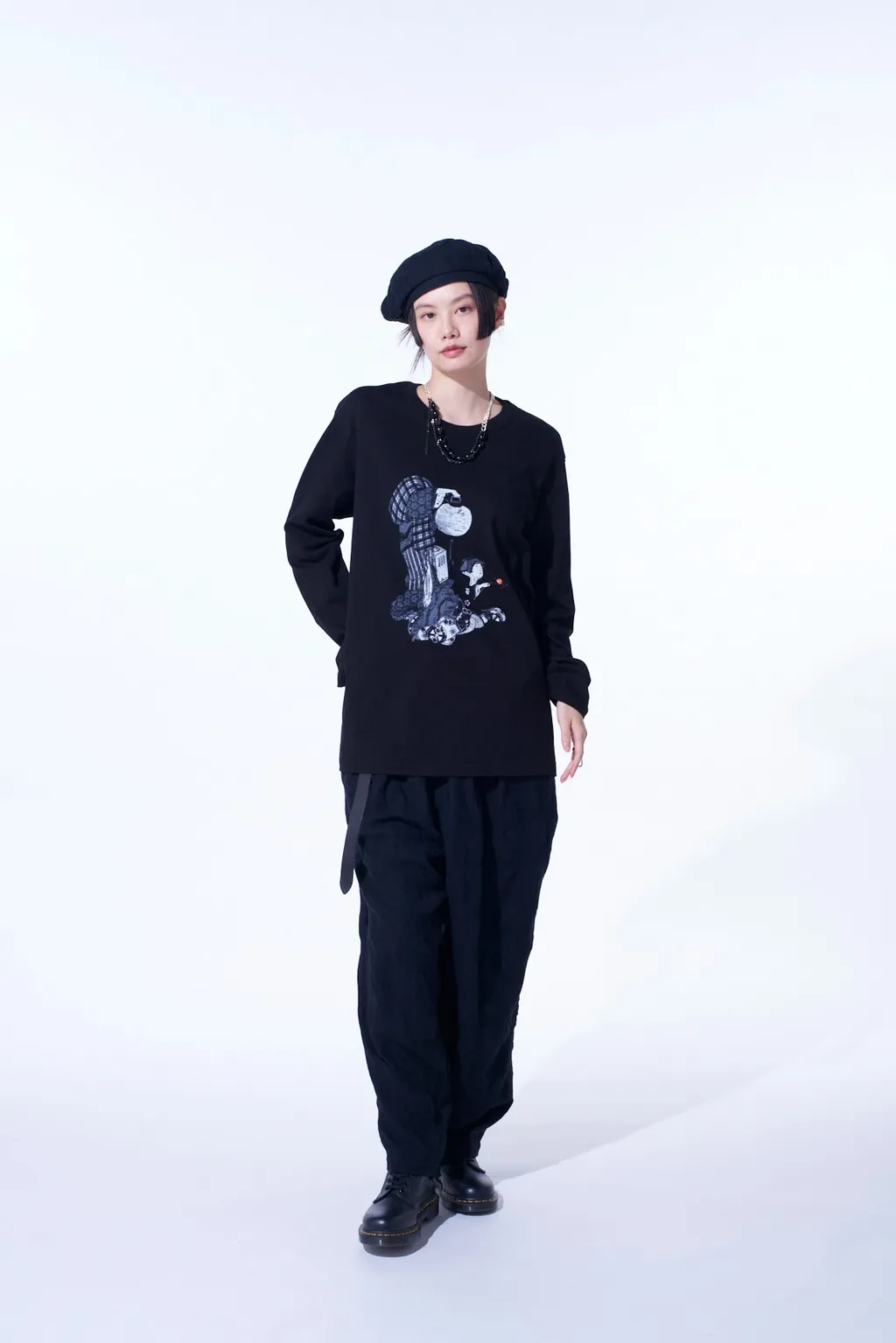 Ukiyo-E Graphic Long-Sleeved T-Shirt Flowers And Lanterns