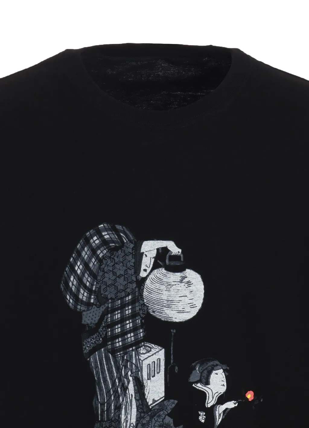 Ukiyo-E Graphic Long-Sleeved T-Shirt Flowers And Lanterns