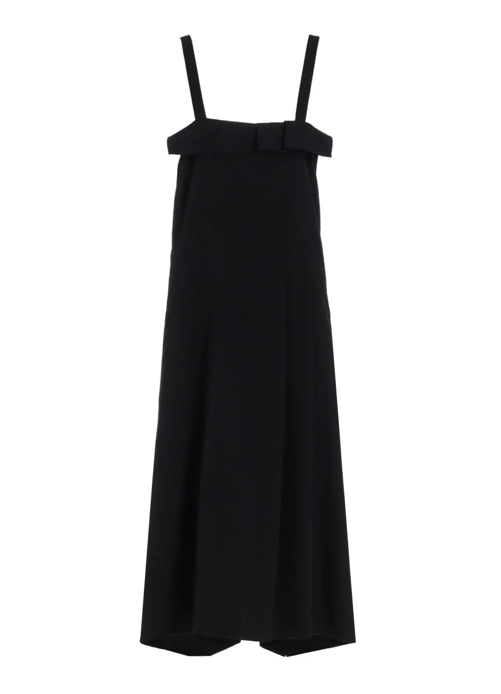 Washer Wool Gabardine Pleated Shoulder Strap Dress