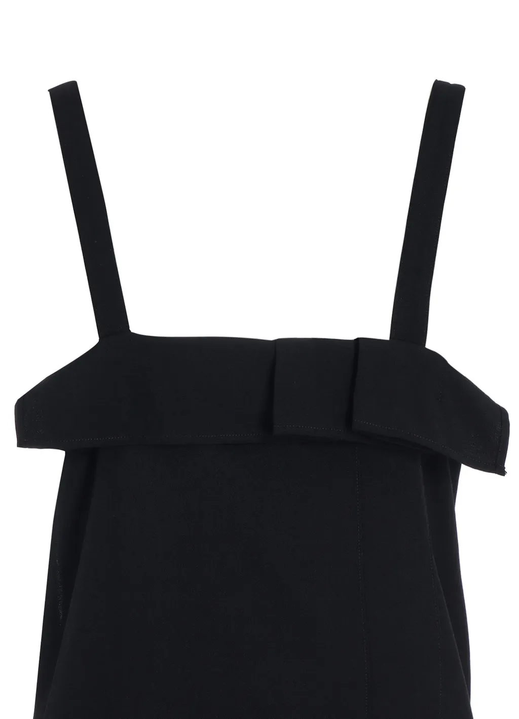 Washer Wool Gabardine Pleated Shoulder Strap Dress
