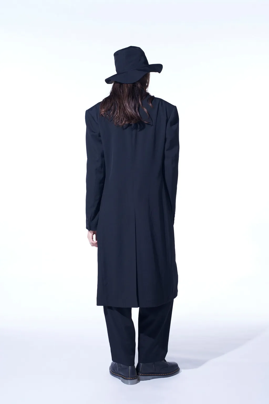 Washer Wool Gabardine Slim Long Jacket