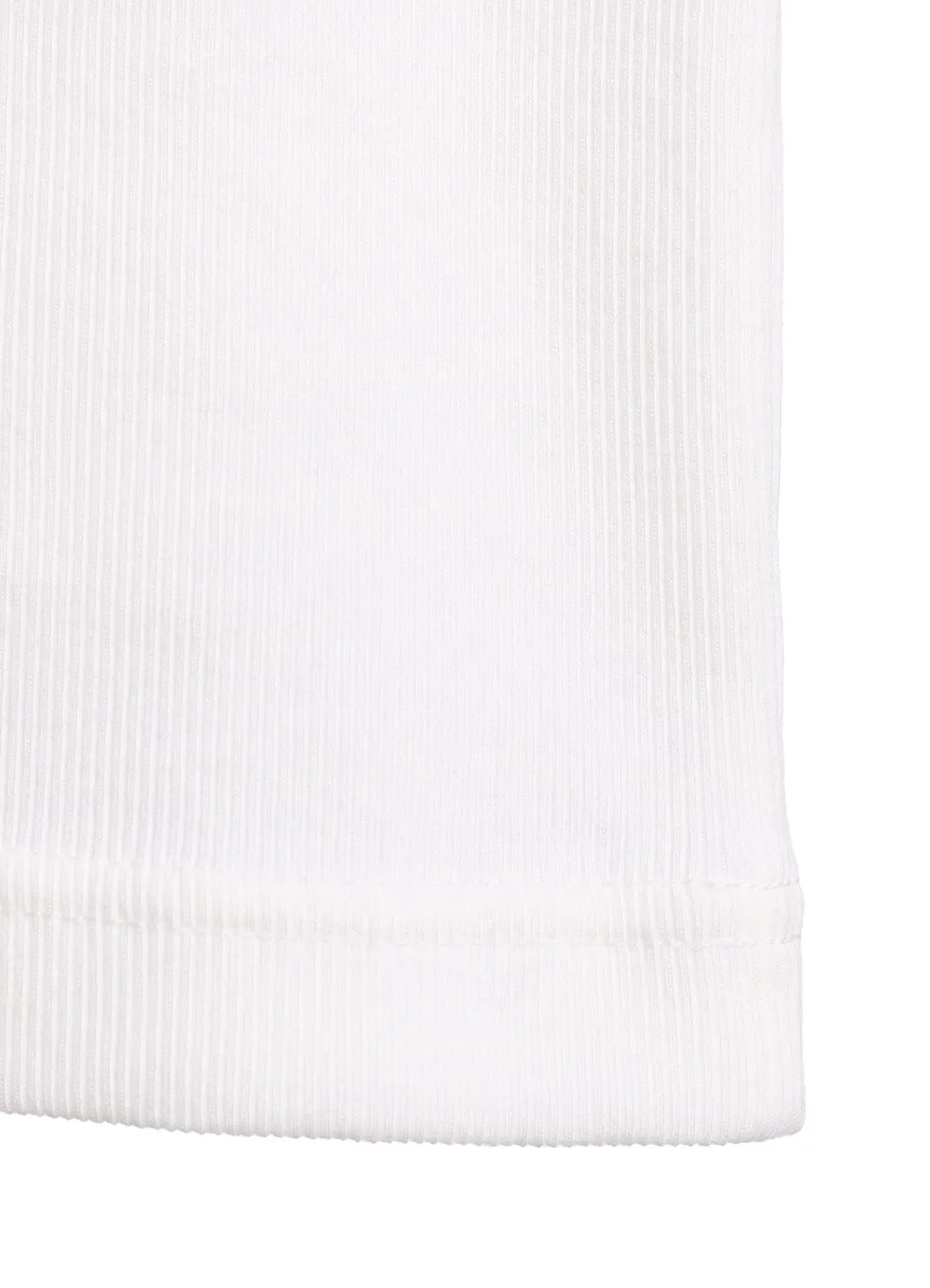 Cotton Rib Jersey Long-Sleeved High-Neck T-Shirt With Pleated Stripes Fabric