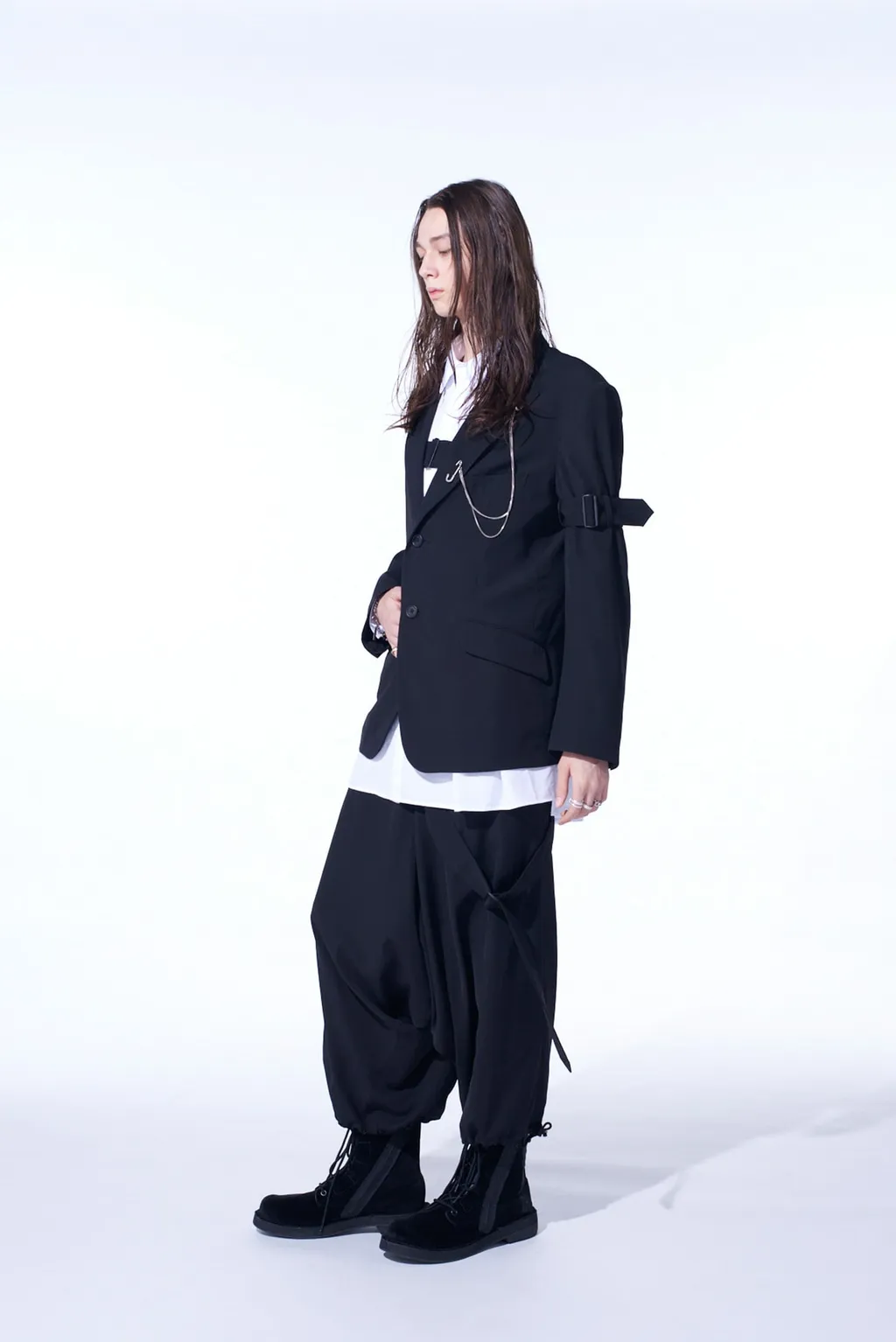 Pe/Gabardine Belted Bandage Jacket