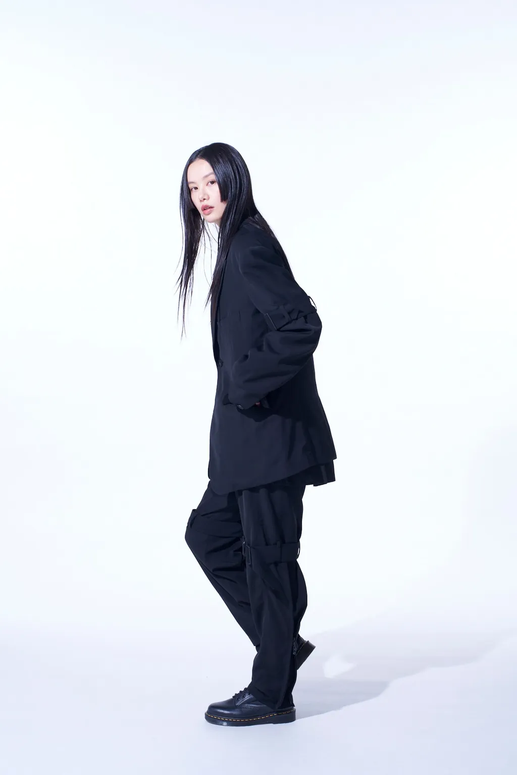 Pe/Gabardine Belted Bandage Jacket