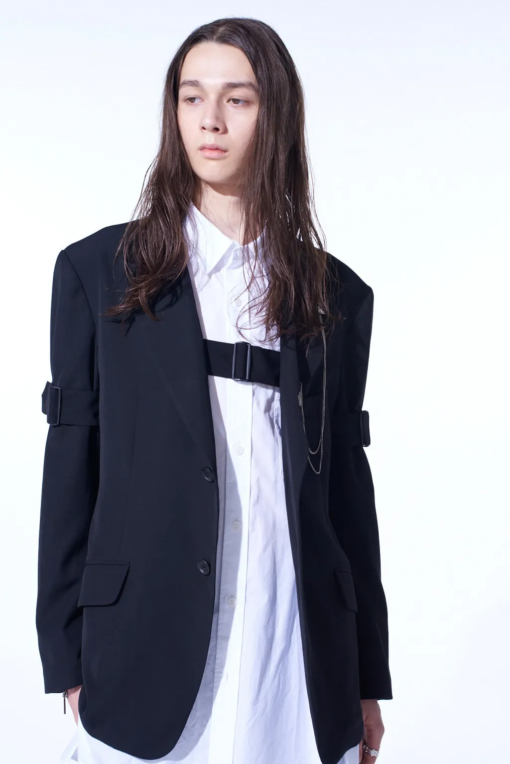 Pe/Gabardine Belted Bandage Jacket