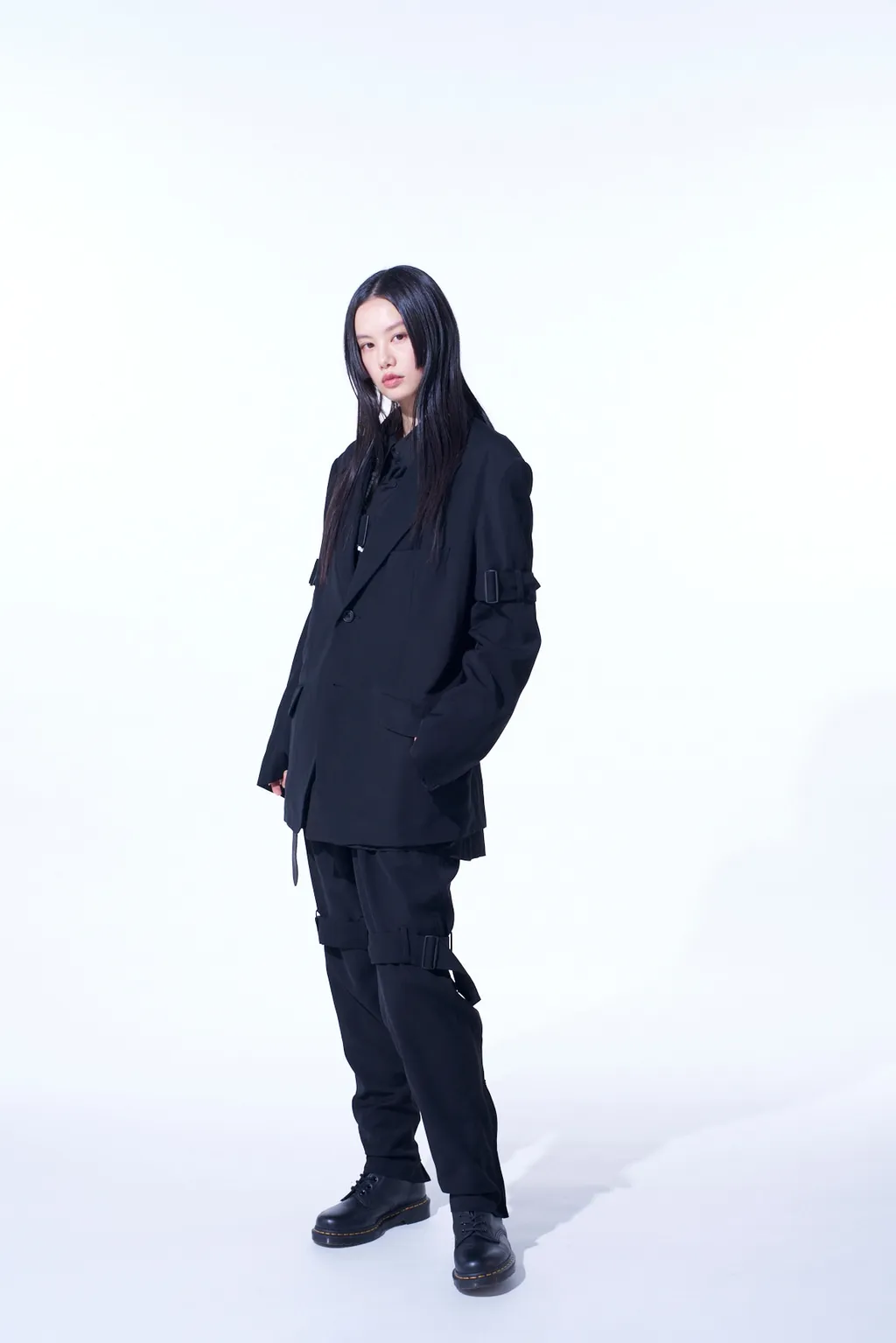 Pe/Gabardine Belted Bandage Jacket