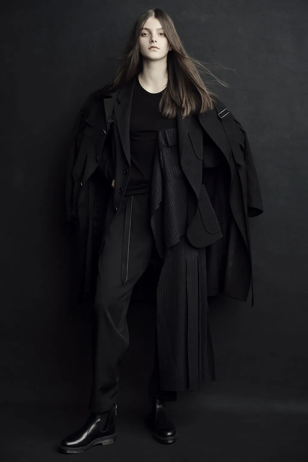 Pe/Gabardine Belted Bandage Coat