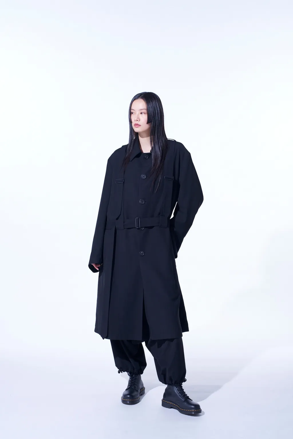 Pe/Gabardine Belted Bandage Coat