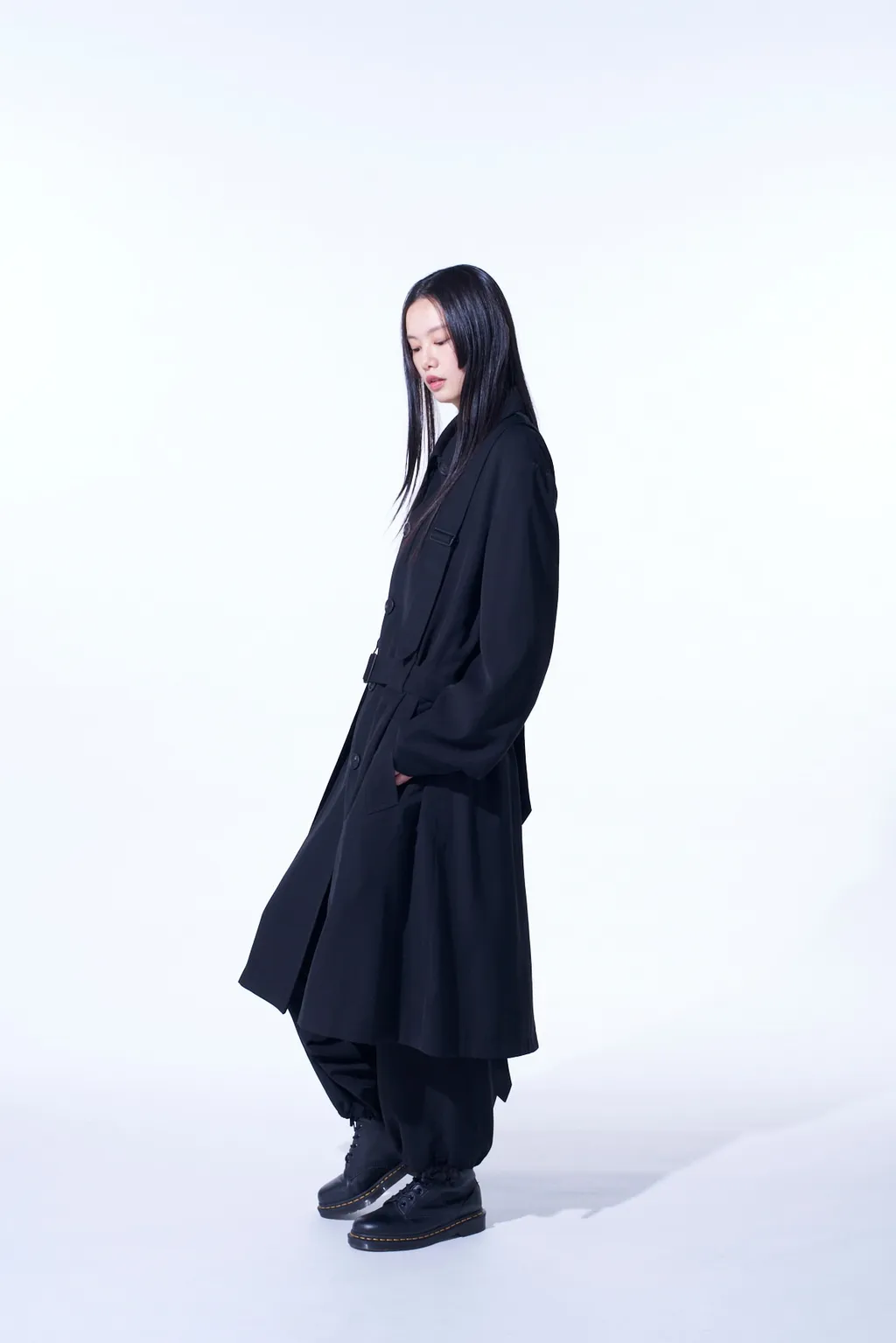 Pe/Gabardine Belted Bandage Coat