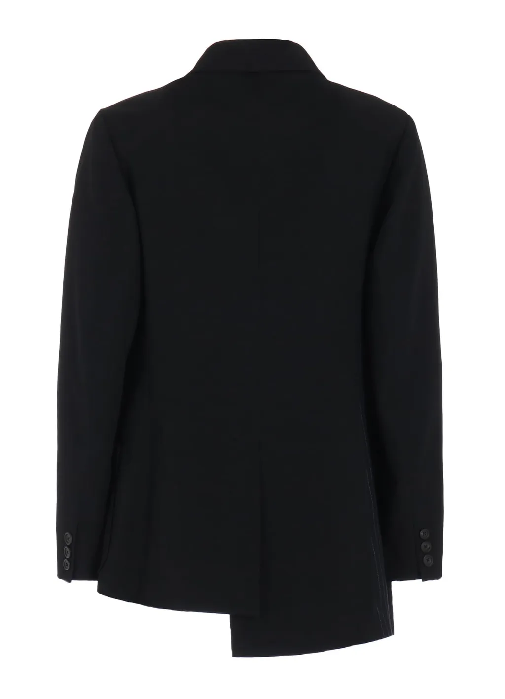 Washer Wool Gabardine Asymmetrical Pleated Jacket