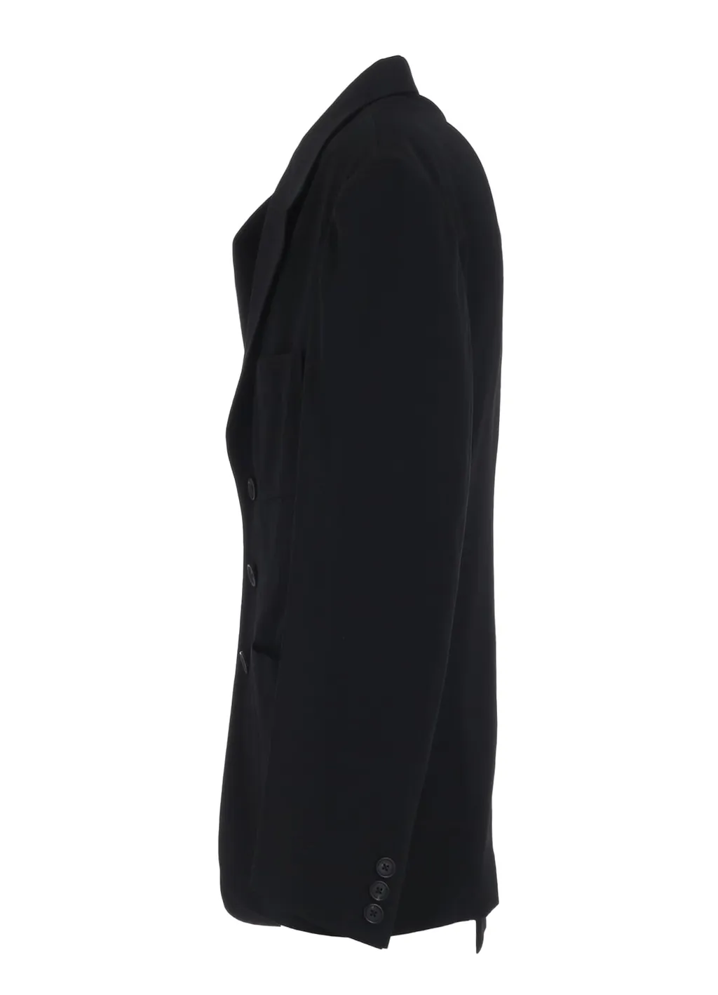 Washer Wool Gabardine Asymmetrical Pleated Jacket