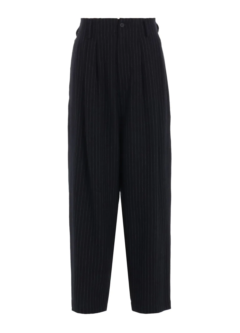 Chambray Viyella Striped Wide Trousers With Side Tape