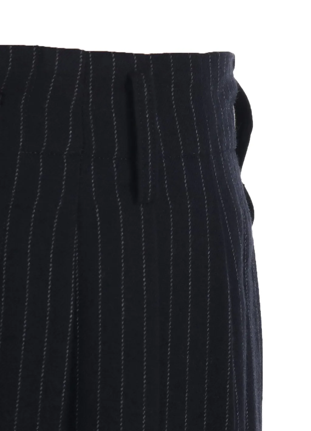 Chambray Viyella Striped Wide Trousers With Side Tape