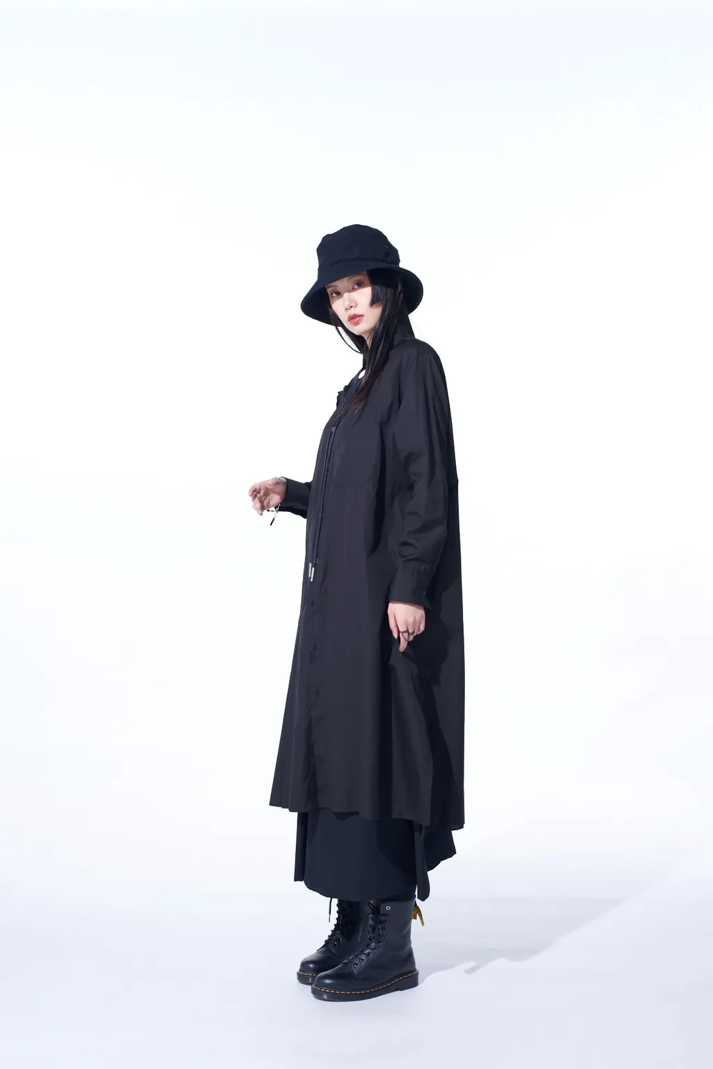 Cotton Broad Pleated Shirt Dress