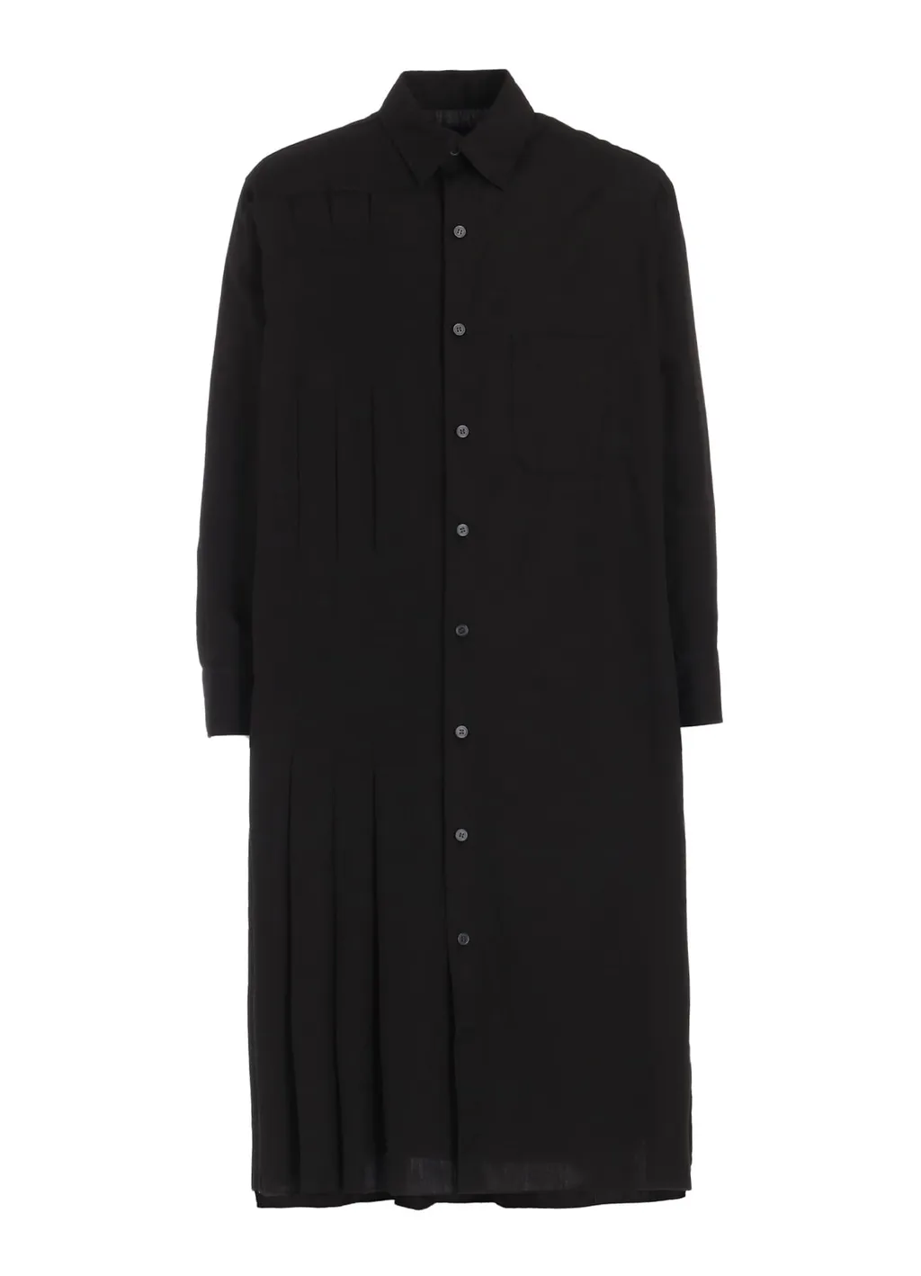 Cotton Broad Pleated Shirt Dress