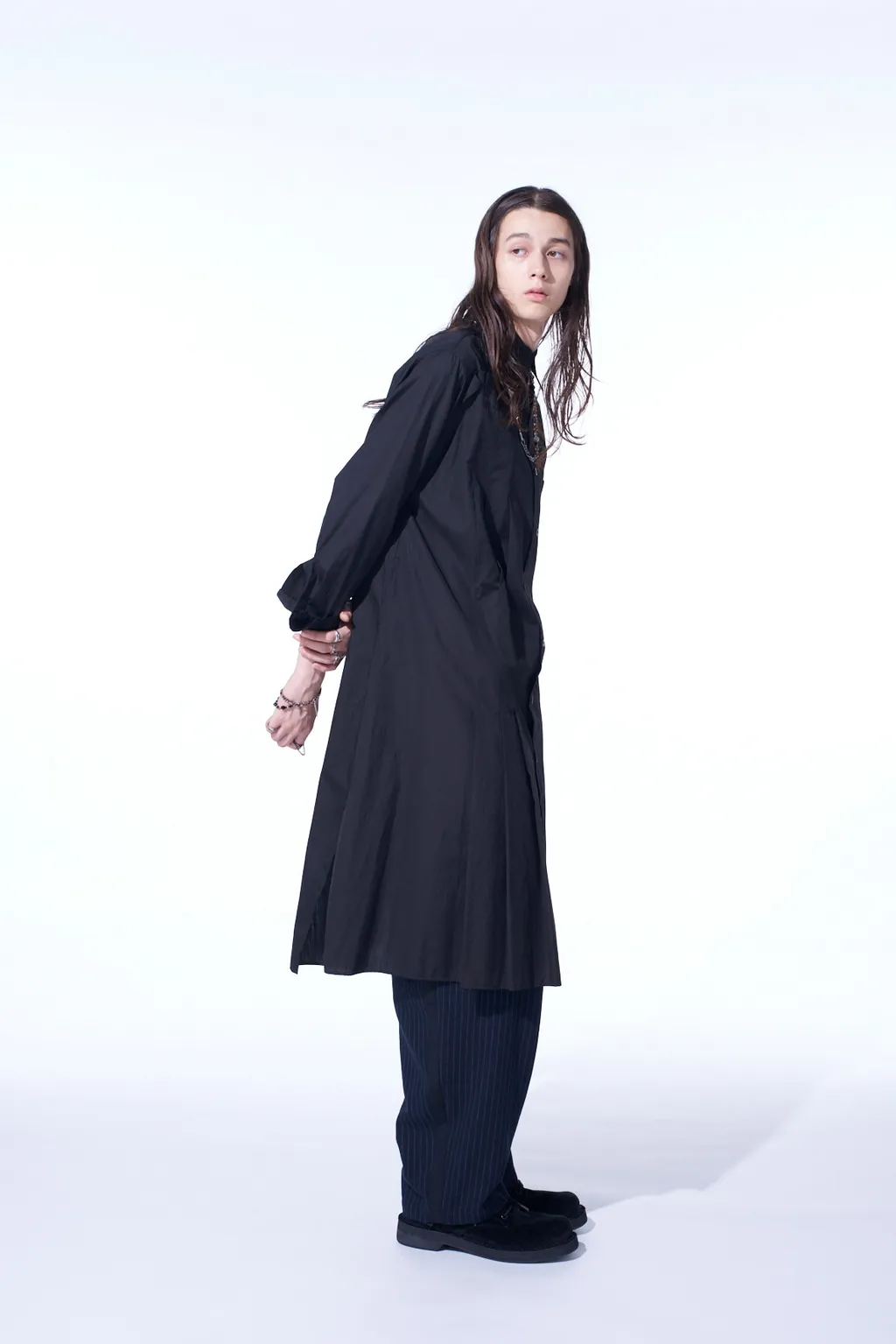 Cotton Broad Pleated Shirt Dress