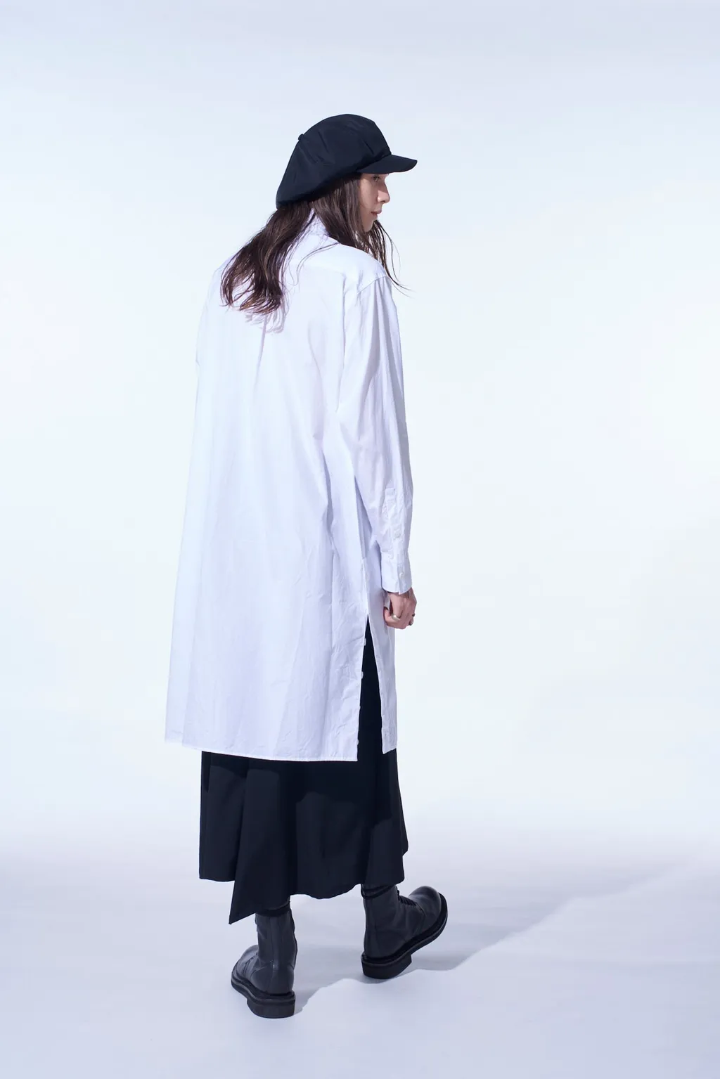 Cotton Broad Button Slits Long Shirt
