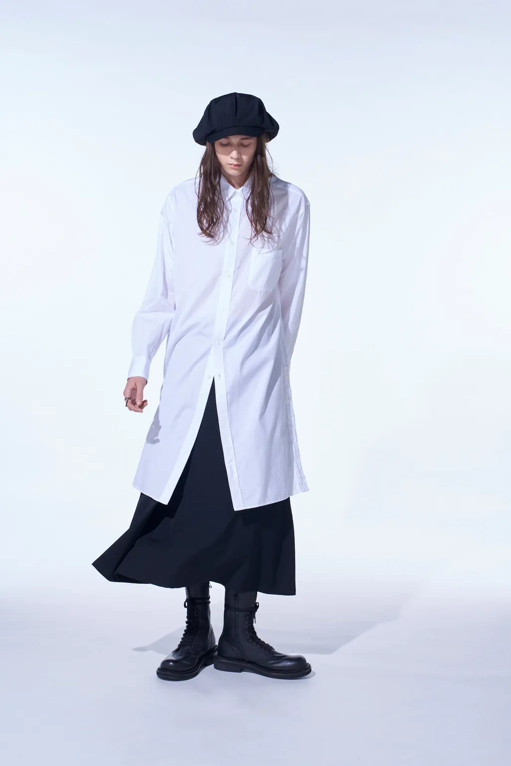Cotton Broad Button Slits Long Shirt