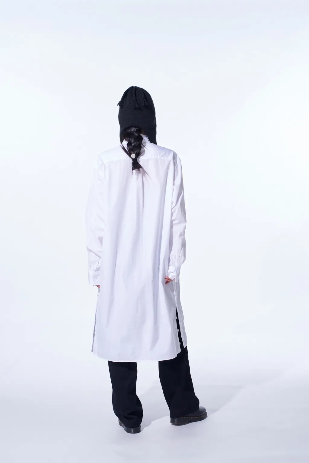 Cotton Broad Button Slits Long Shirt