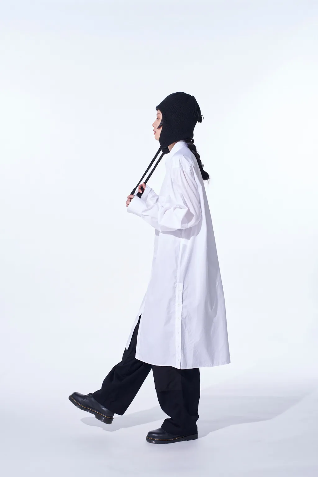 Cotton Broad Button Slits Long Shirt